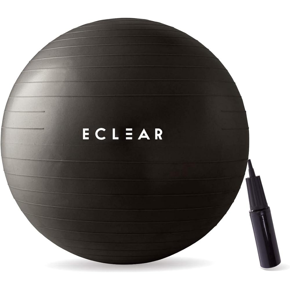 ELECOM Balance Ball 55cm Fitness with Air Pump Black HCF-BB55BK