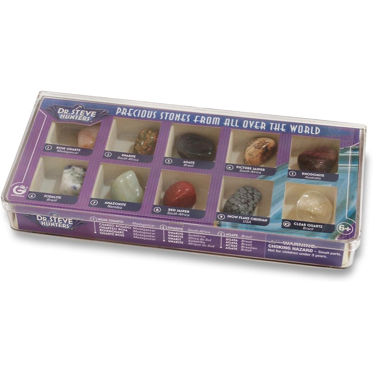 Geoworld Dr. Steve Hunters Precious Stones from Around the World Science Kit 10 Stones