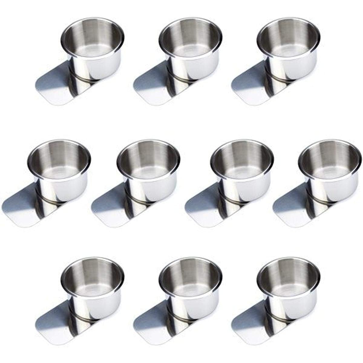 Brybelly Stainless Steel Slide Under Cup Holder, Pack of 10