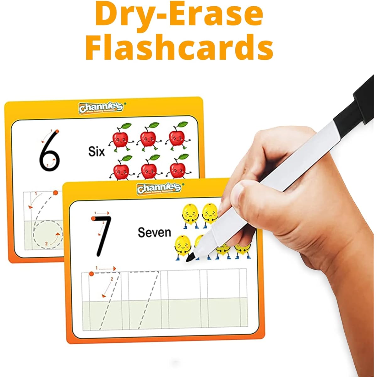 Channie's My First Alphabet & Number Dry Erase Handwriting Learning Penmanship Tracing ABC Flashcards | 26 Letter Flashcards 10 Numbers, PreKindergarten Toddlers, Ages 3-5