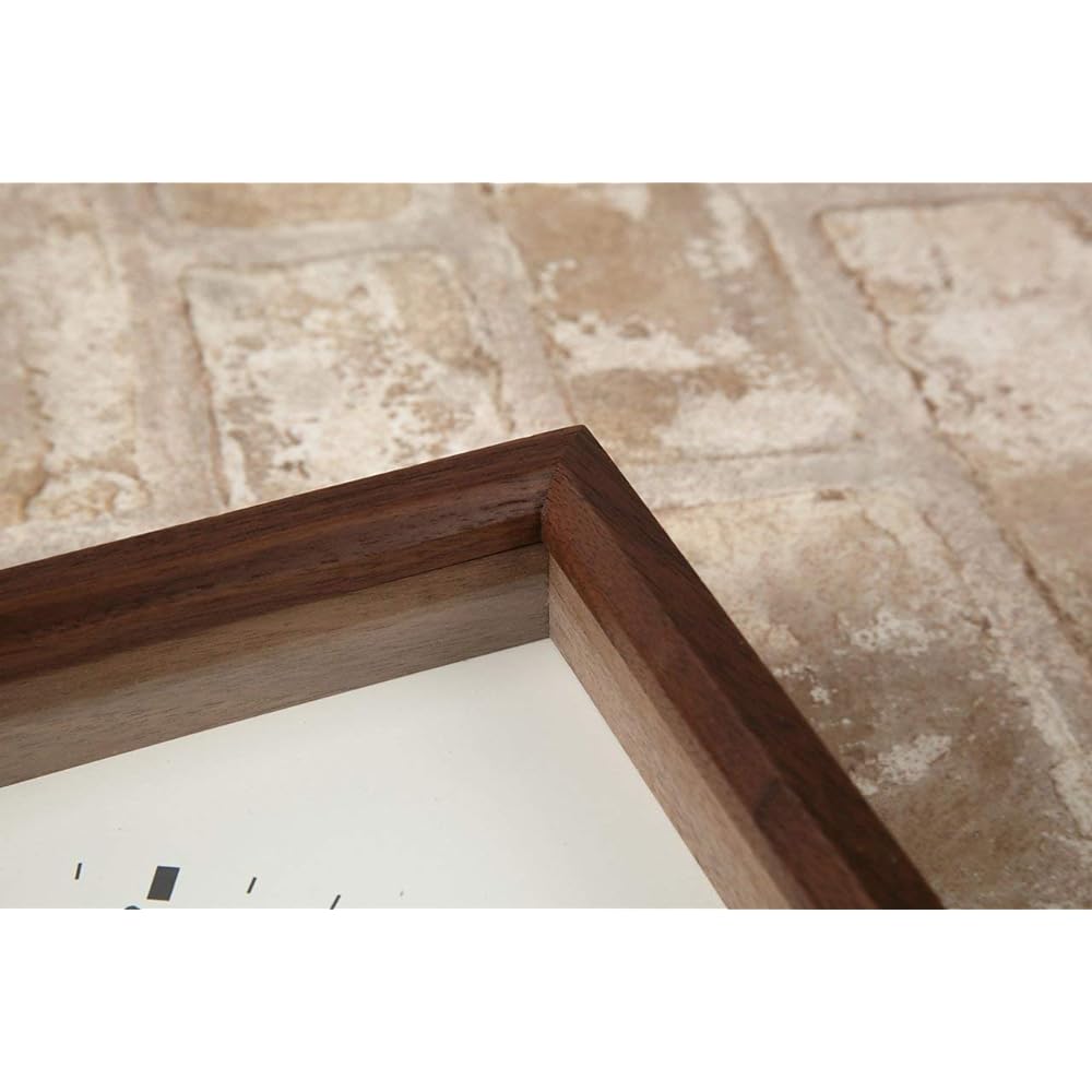 KATOMOKU square clock km-37B Wood Walnut Wall Clock Continuous Second Hand (Quartz Clock)