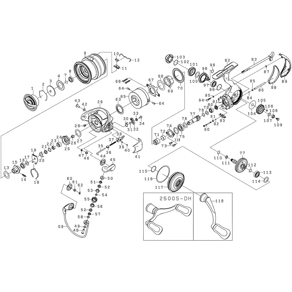 DAIWA Genuine Parts 22 Exist LT2000S-H Spool (2-12) Part Number: 9 Part Code: 128E91