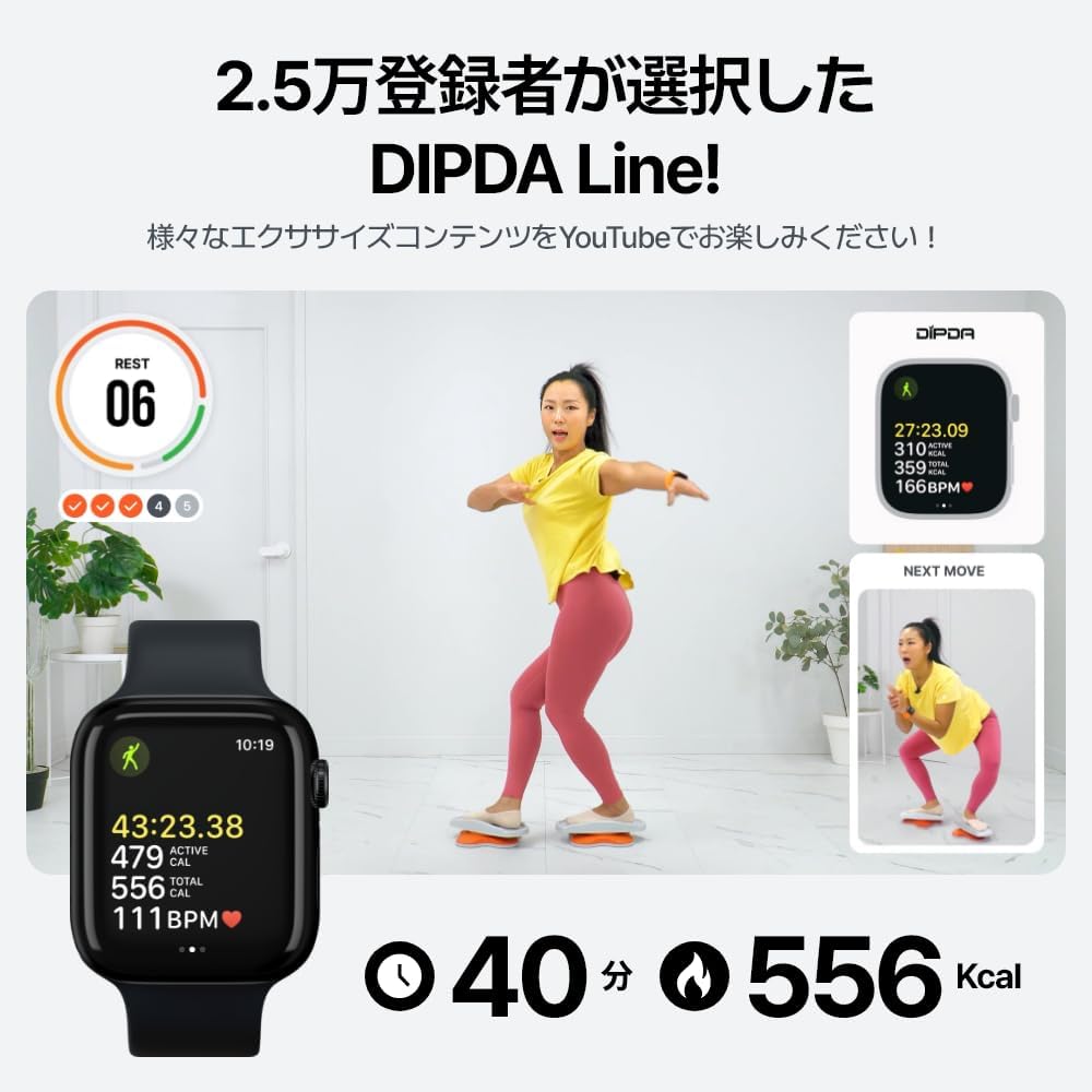 DIPDA LINE - Made in Korea - Dance on the stepper Fun Aerobics Indoor Exercise Training Aerobic Exercise Diet Goods Twist Board Fitness Machine Balance Disc Balance Board