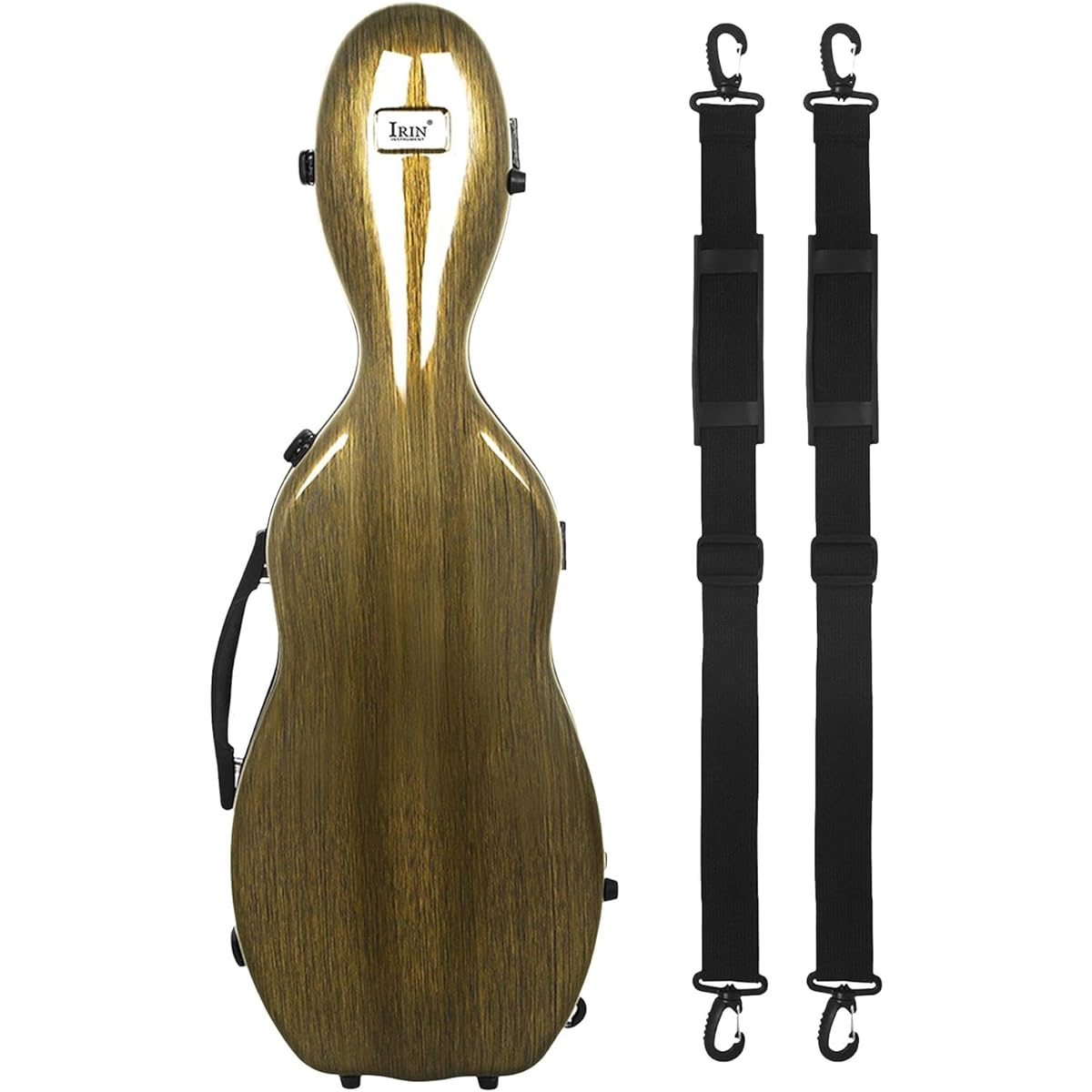 Freneci 4/4 Violin Case Built-in Thermometer Carbon Fiber Violin Storage Box Portable Violin Carrying Bag for Players, Brown