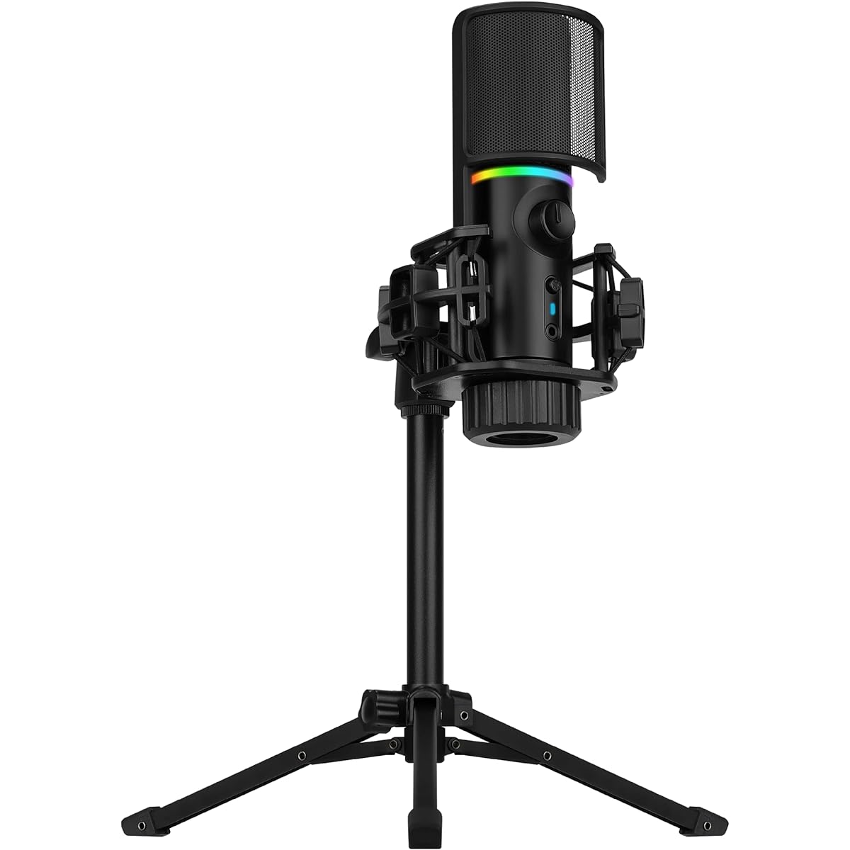 Tripod Microphone ARM RGB Cardioid Microphone for Streaming, Recording, and Podcasting