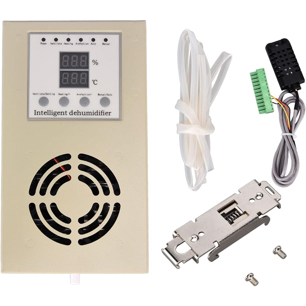 gostcai dehumidifier with drain hose, stainless steel intelligent regulating dehumidifier, moisture-proof, anti-condensation, semiconductor refrigeration dehumidifier suitable for electrical equipment