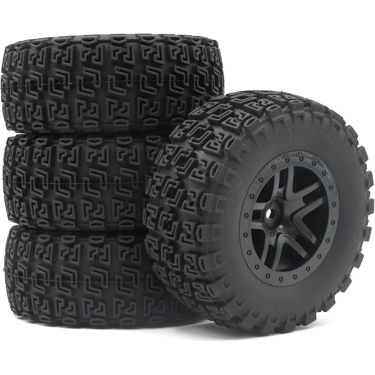hobbysoul 4pcs RC 2.2/3.0inch Short Course SC Off-Road Tire Tyre Tires Tire Hex 12mm for 1/10 Traxxas Slash Pro-Line Car