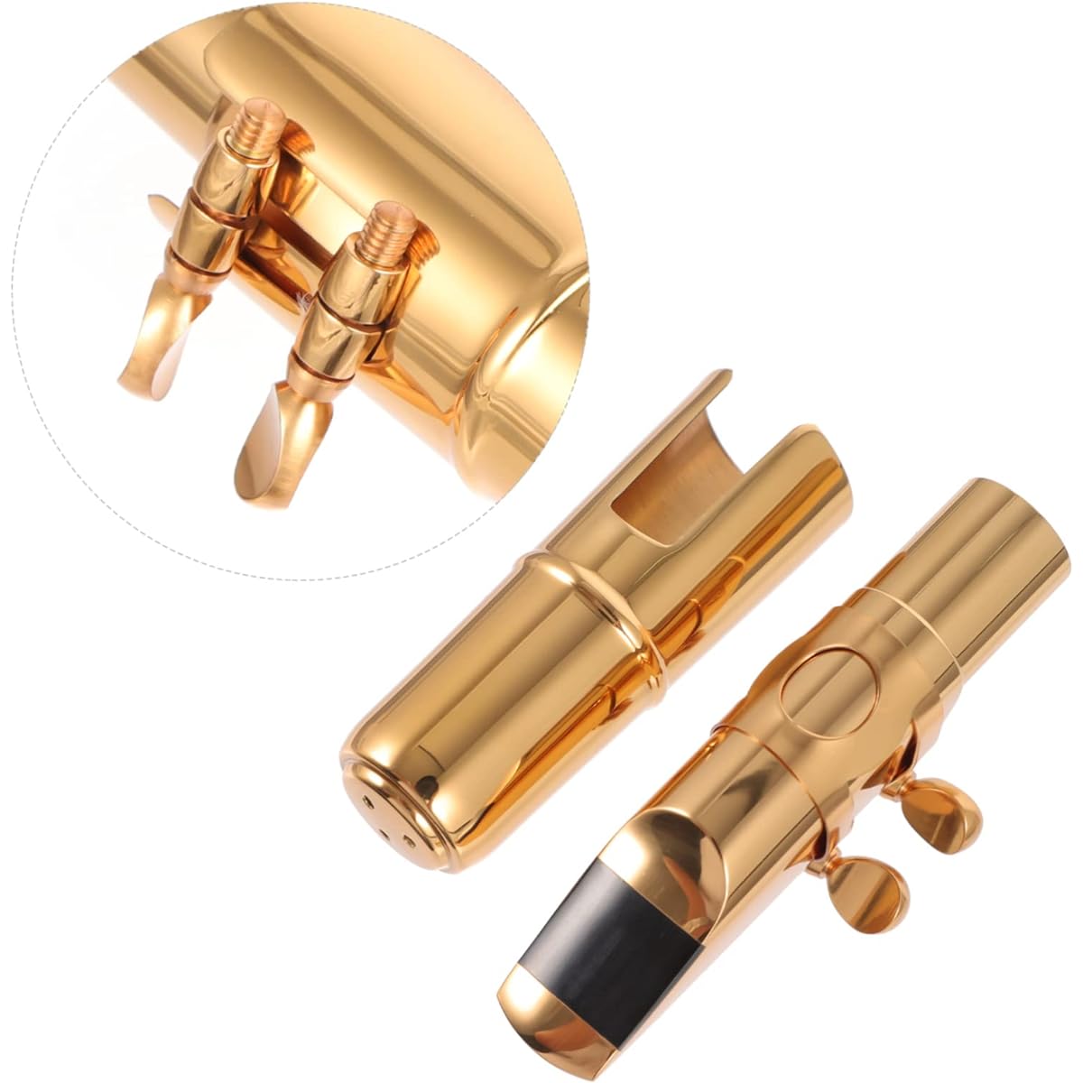 VICASKY Set of 2 Metal Mouthpieces Saxophone Mouthpieces Clarinet Kit Alto Saxophone Head Alto Saxophone Mouthpieces Saxophone Kit Brass Bicycle Tube Head