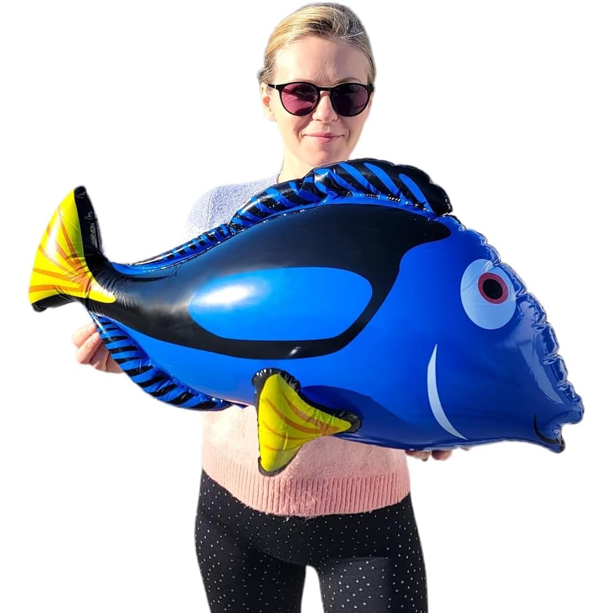 Large Bluetongue Inflatable Fish (Set of 2 Fish) 26" x 12" x 14" Awesome Sea Creature Pool Party Inflatable Decor