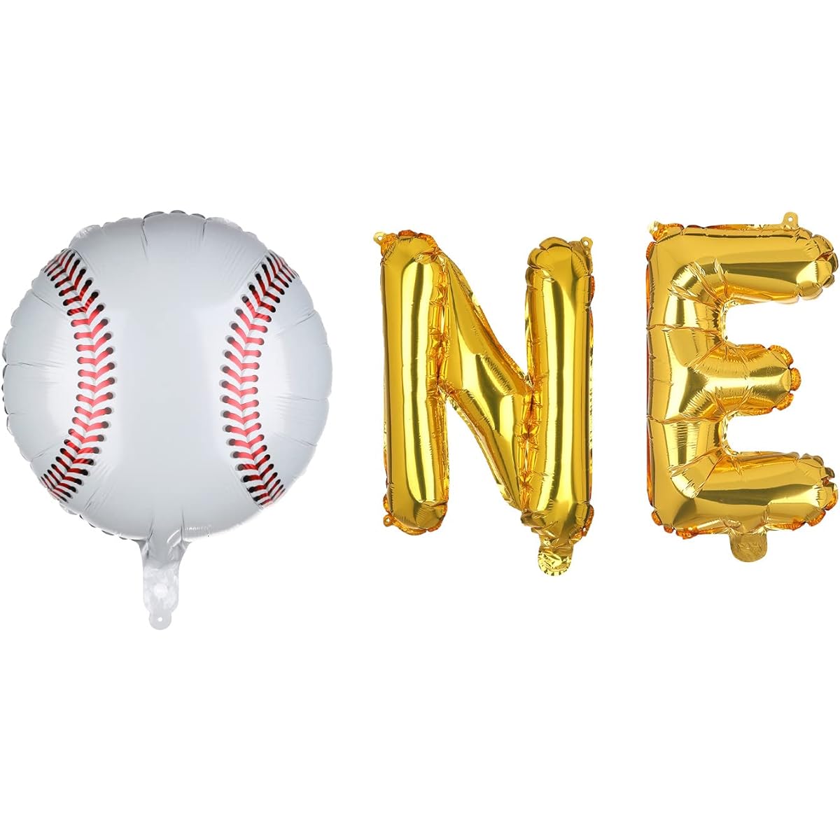 ONE Baseball Foil Balloons 1st Birthday Party Set Decorations Round Baseball Theme Mylar Balloon Supplies Boys