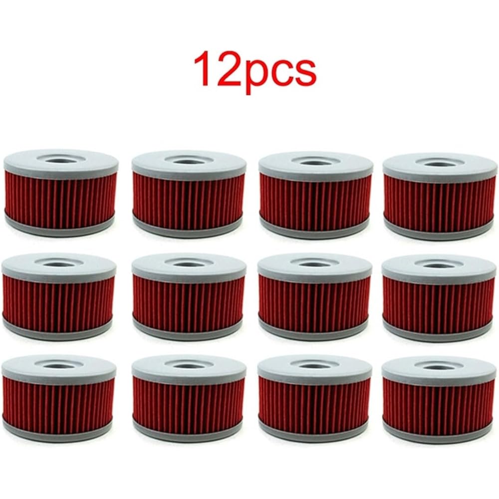 Motorcycle Breather Filter For Suzuki DR350S DR250S DR350SE TI250X TU250X SP400T DR400S Good Night SG 250 VL125LC VL250LC Intruder GZ250 Marauder Motorcycle Oil Filter (Color : 12pcs)