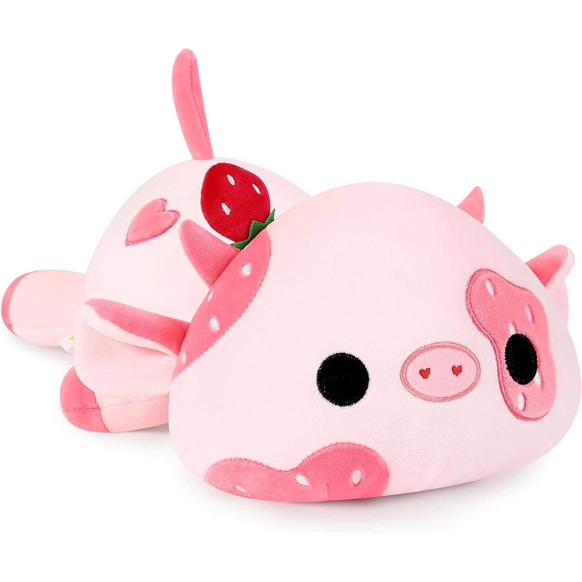 Onsoyours Cute Cow Stuffed Animal. Soft Plush Strawberry Cow Squishy Plush Toy. Stuffed Animal for Kids. (Strawberry Cow A, 12 Inch)