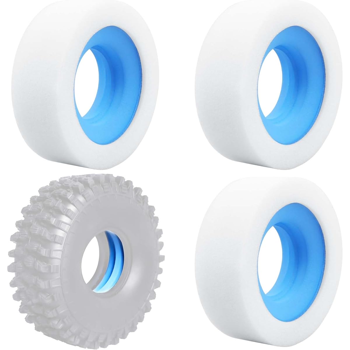 HobbyPark 1.9 Dual Stage Closed Cell Inner Soft Outer Foam Inserts Scale 1/10 RC Crawler Tire 120mm (4 Pack)