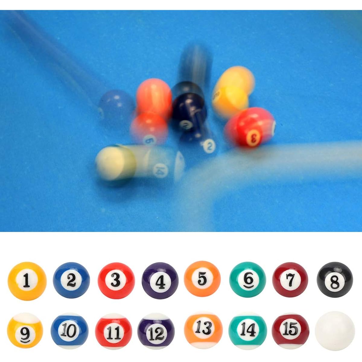 Alomejor Billiard Balls 16pcs 25mm Resin Mini Billiard Balls Kids Toys Small Pool Cue Balls Full Set