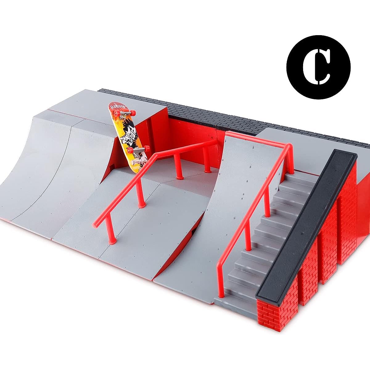 KETIEE 8-in-1 Finger Skateboard Ramp Set Large Fingerboard Slope Skate Park Kit Training Slope Parts Multiple Assembly Fingerboard Skate Park Ramp Kit with Fingerboard for Kids Adult Gift