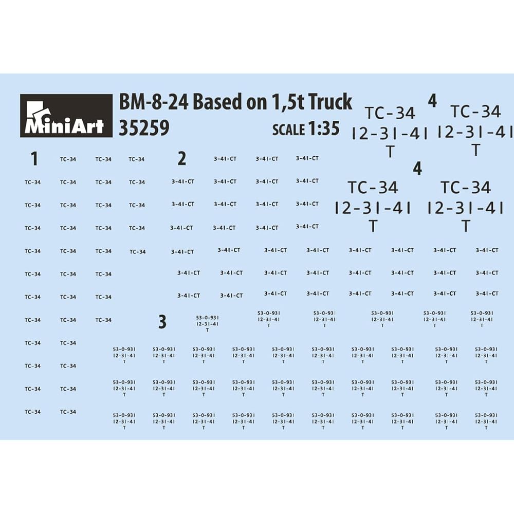 Miniart 1/35 Soviet Army BM-8-24 Katyusha Cannon/1.5t Truck Mounted Plastic Model MA35259