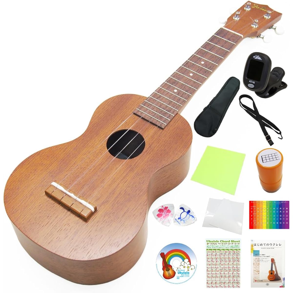 Famous Domestic Ukulele FS-1G Soprano Special 12 Piece Set Mahogany (Reliable Made in Japan) (Sweet Tone) (U)