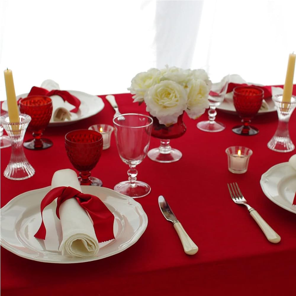 Blooming Nakanishi Table Cloth Delicious Color (Apple (Red) / 130 x 230cm) For 6 People Water Repellent Rectangle Plain Machine Washable (Water Repellent Finished/Made in Japan) 400230-0001-91
