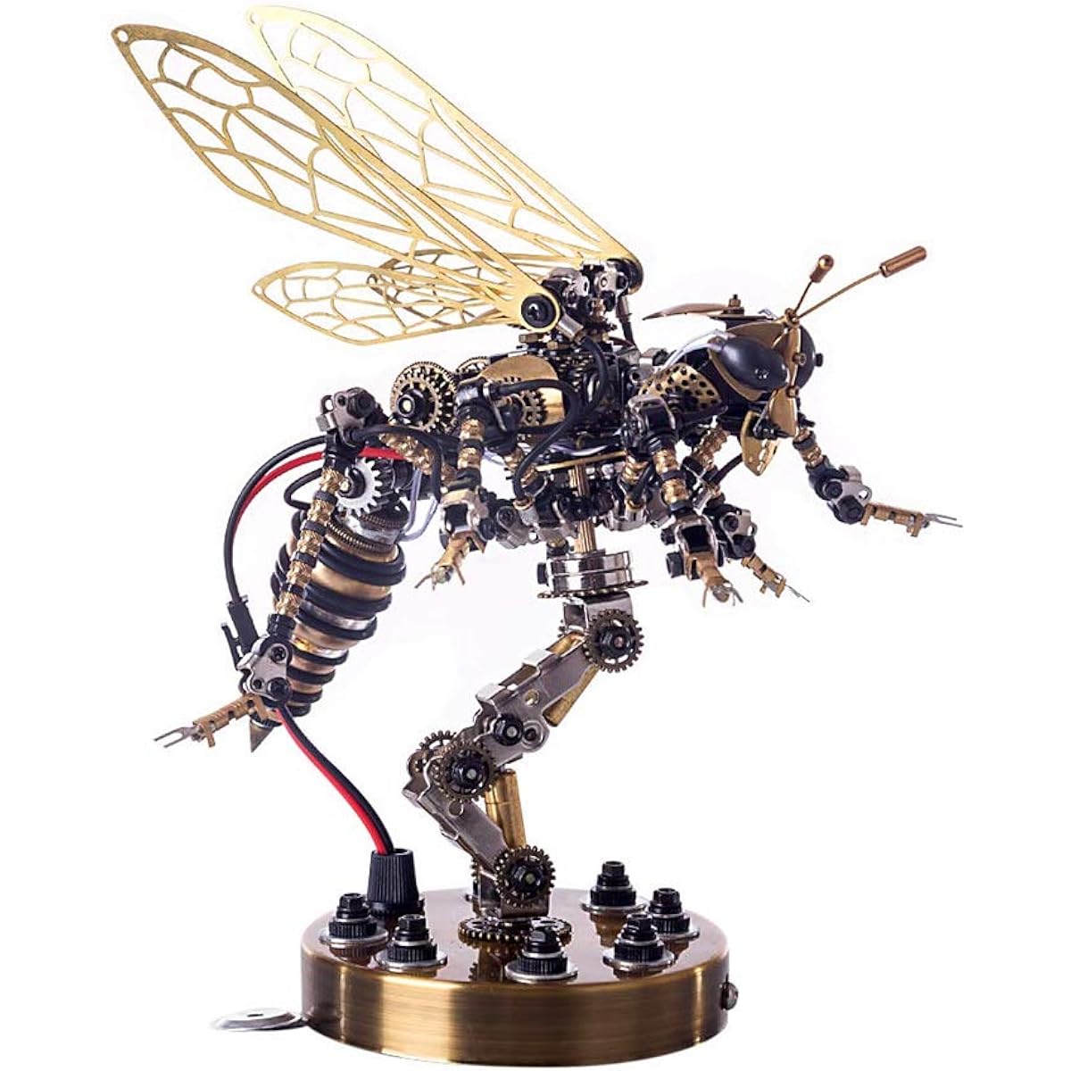 Puzzle 3D Metal Puzzle Model Bee Puzzle Set with Sound Control Light DIY 3D Metal Kits for Adults Kids Technology Toys Building Kits Mechanical Bee