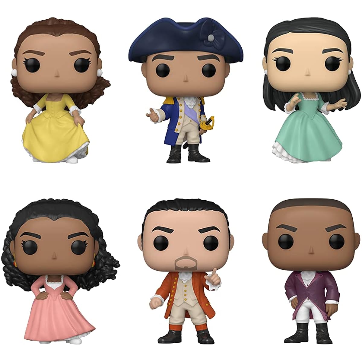 Funko POP! Hamilton Set of 6: Alexander Hamilton, Aaron Burr, Angelica, Eliza Washington, Peggy