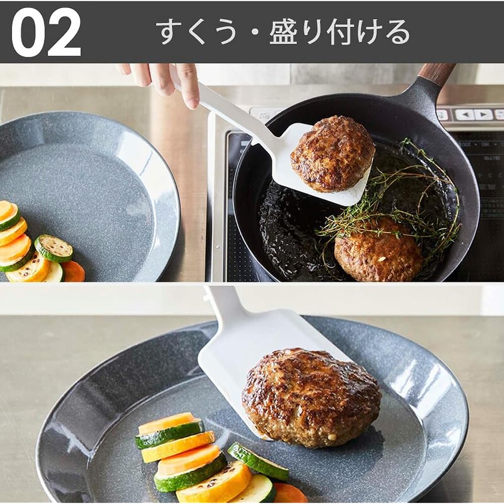 Yamazaki Jitsugyo Silicone Tools Cooking Spoon Ladle Turner Spoon Tongs Chopstick Tongs [Set of 5] Tower White 4272 5189 5191 5193 5195