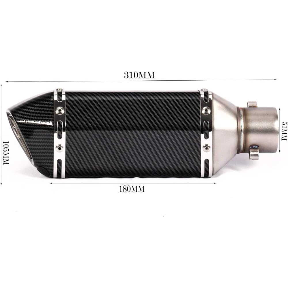 KAJIMOTOR Exhaust System Pipe Header Muffler GY6 Engine 125cc 150cc Scooter Moped ATV (310mm Single Outlet)