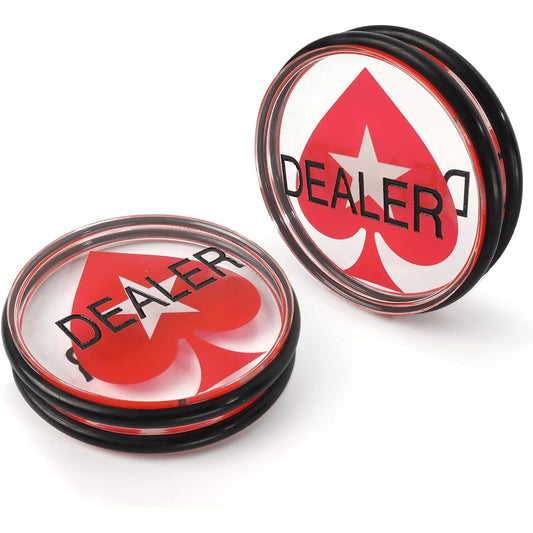 3" Double-Sided Casino Grade Clear Acrylic Poker Dealer Puck Button for Gambling Card Games, Texas Hold'em, Poker Night, Tournaments