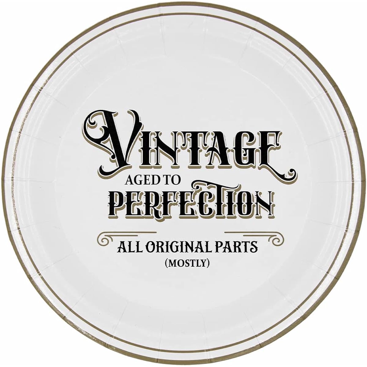 Kitschy Collective 30 Vintage - Aged to Perfect 7" Paper Party Plates for Birthday and Anniversary Parties