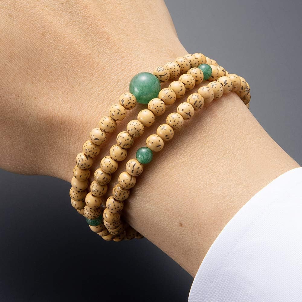 Buddhist Altar Shop Takita Shoten Specially Selected Bracelet Prayer Beads 108 Beads Triple Star and Moon Bodhi Tree Indian Jade Tailor ◆ Official Ceremony Beads Bracelet, Prayer Bead Bracelet, Bracelet Prayer Beads, Power Stones, Two Wheels, Indian Jade