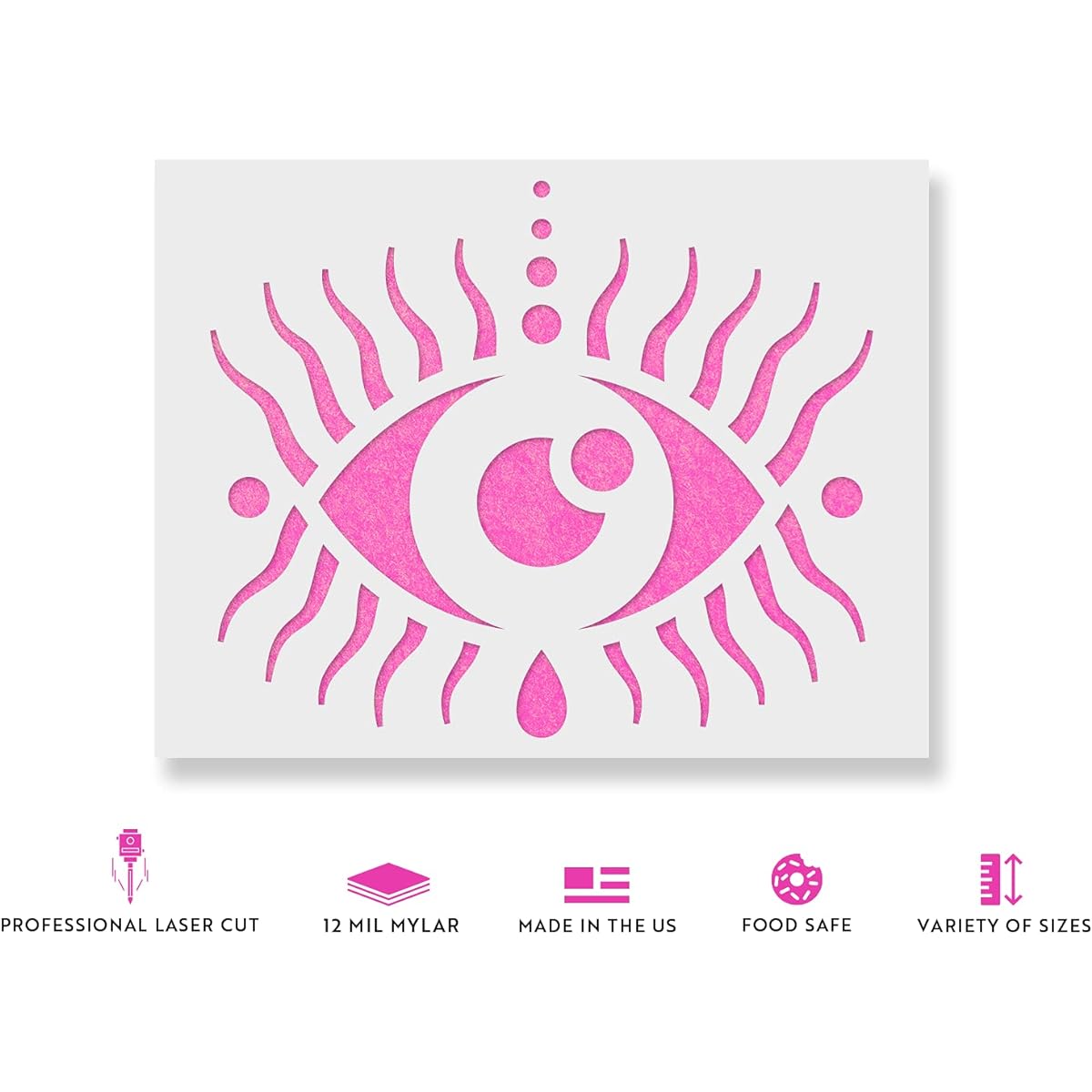 Puipuiga Evil Eye Stencil - Reusable Painting Stencil - DIY Puipuiga Evil Eye Home Decor