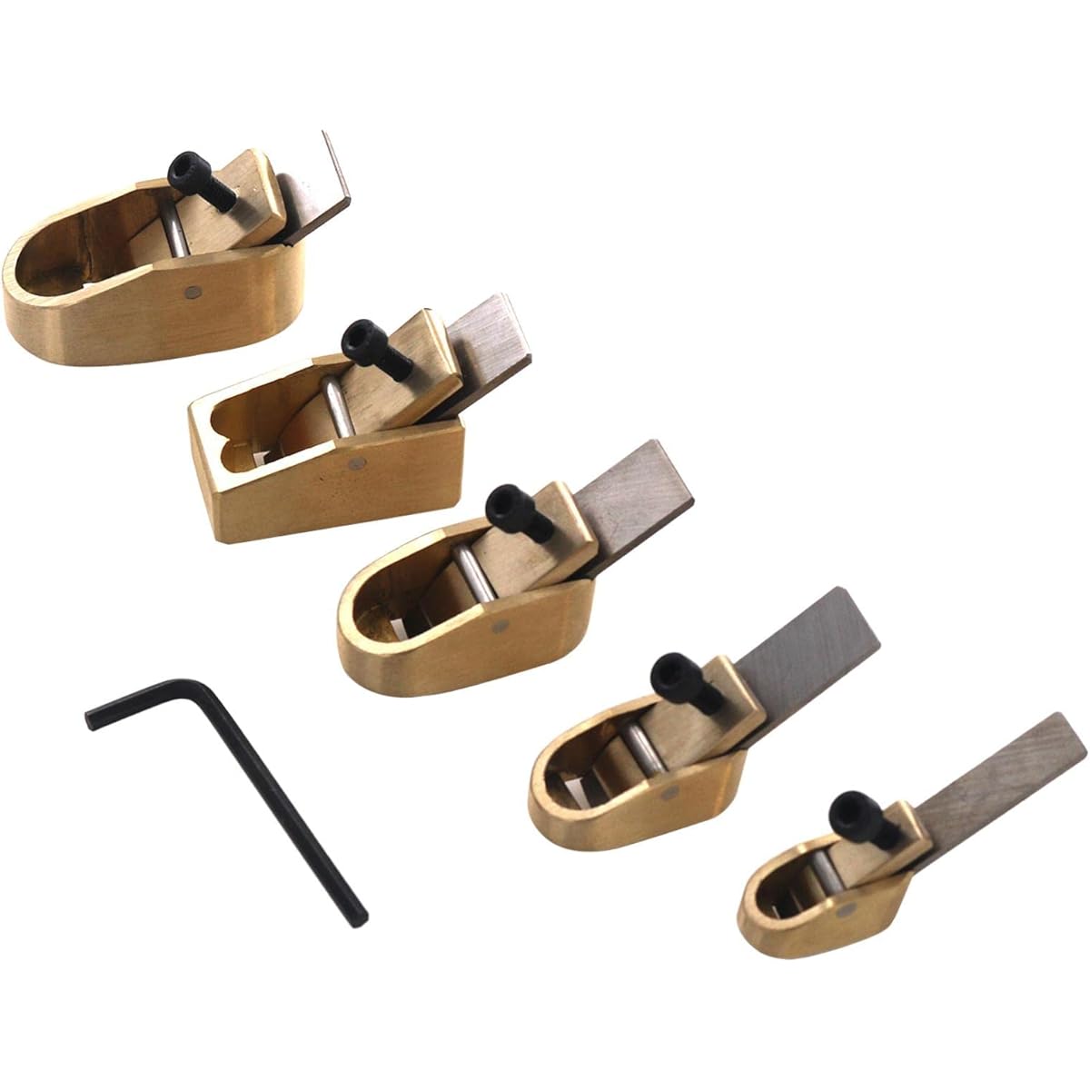 Oshhni 5 Piece Violin Thumb Plane Woodworking Thumb Plane Luthier Tool Easy to Use, Bronze
