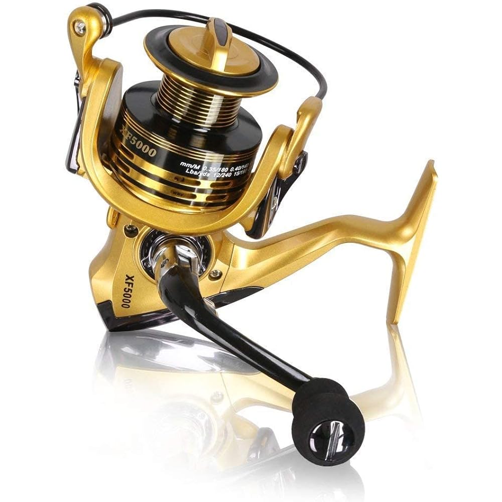 MOTRING Fishing Reel Fishing Reel Left and Right Handle Interchangeable 5.5: 1 Gear 13+1BB Foldable Spinning Reel Metal Handle Ultra Light Compact Sea Fishing River Fishing Boat Fishing Reel Fishing Tools