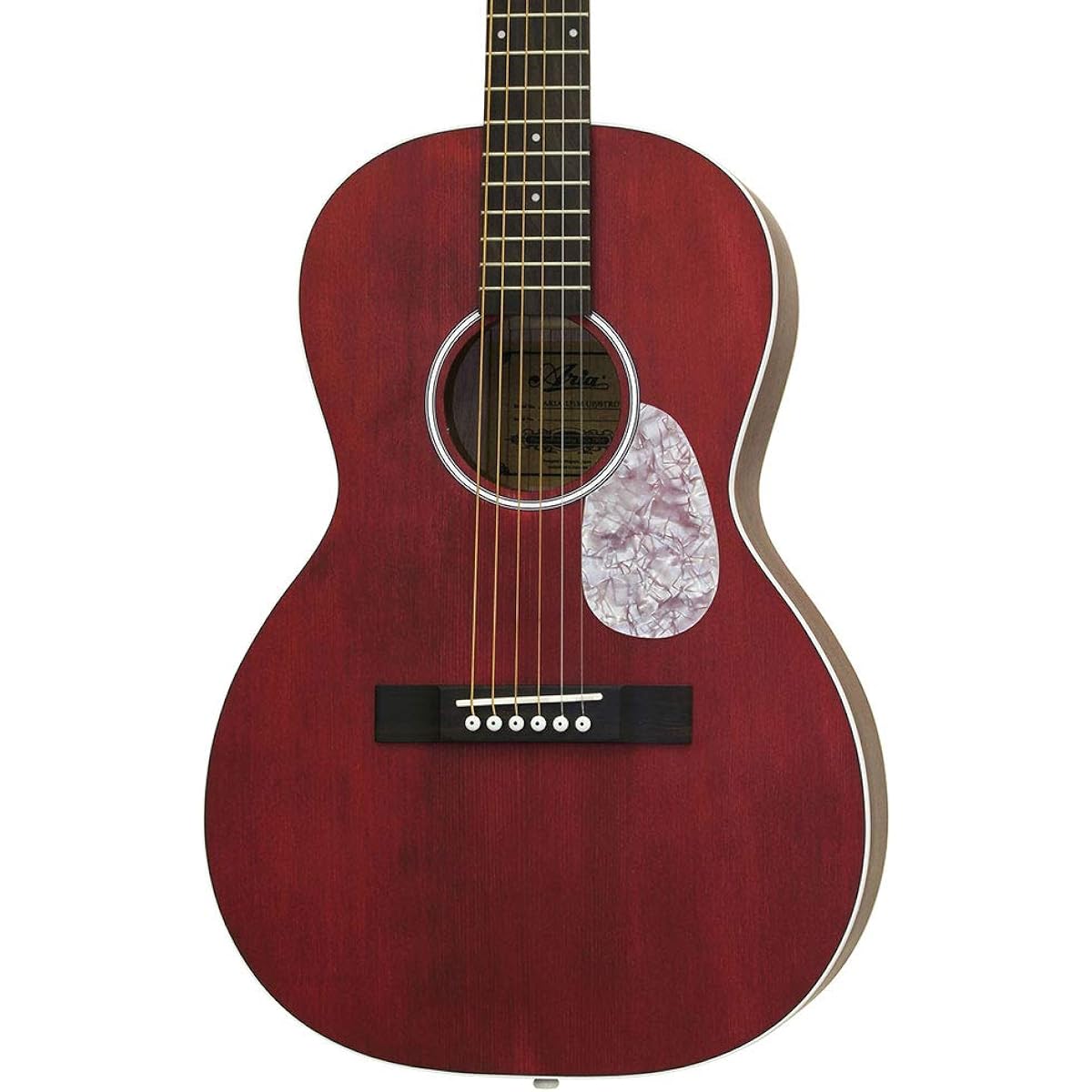 ARIA ARIA-131M UP Stained Red Satin Red Acoustic Guitar Parlor Size Matte Paint Aria