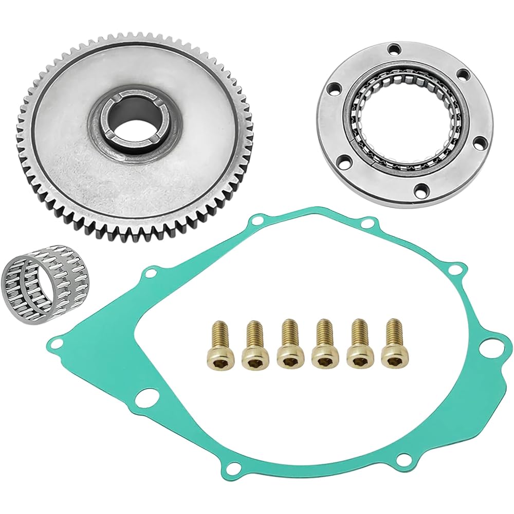 Starter Clutch One Way Gear 65T Bearing & Gasket for Yamaha Warrior 350 Raptor 350 Kodiak 400 4x4 Big Bear 350 2x4 4x4 Moto-4 350