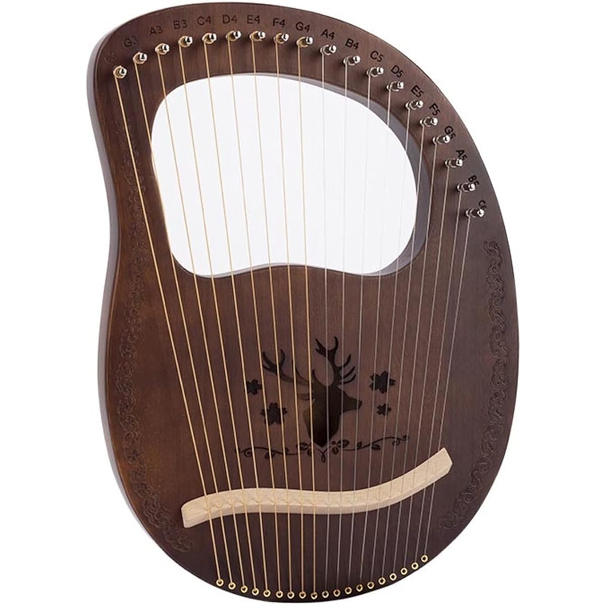 WowZza Wooden Lyre 19 String Harp Instrument with Tuning Tool for Beginners Easy Lyre Harp/17