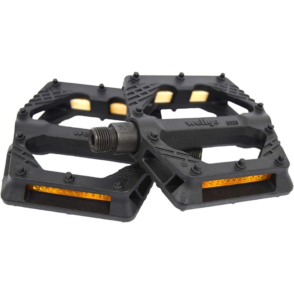 WELLGO Resin Pedals (Pair) Bicycle Made of Glass Fiber 340g Double Sided Cross Bike Mountain Bike Touring Cycling B-223N