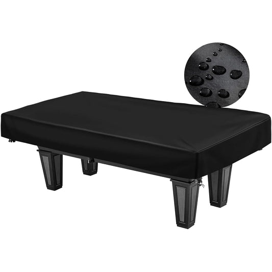 WOMACO Billiard Table Cover 7 8 9ft Heavy Duty Waterproof 7/8/9ft Fitted Pool Table Cover Polyester Fabric for Snooker Billiard Table (Black, 8ft)