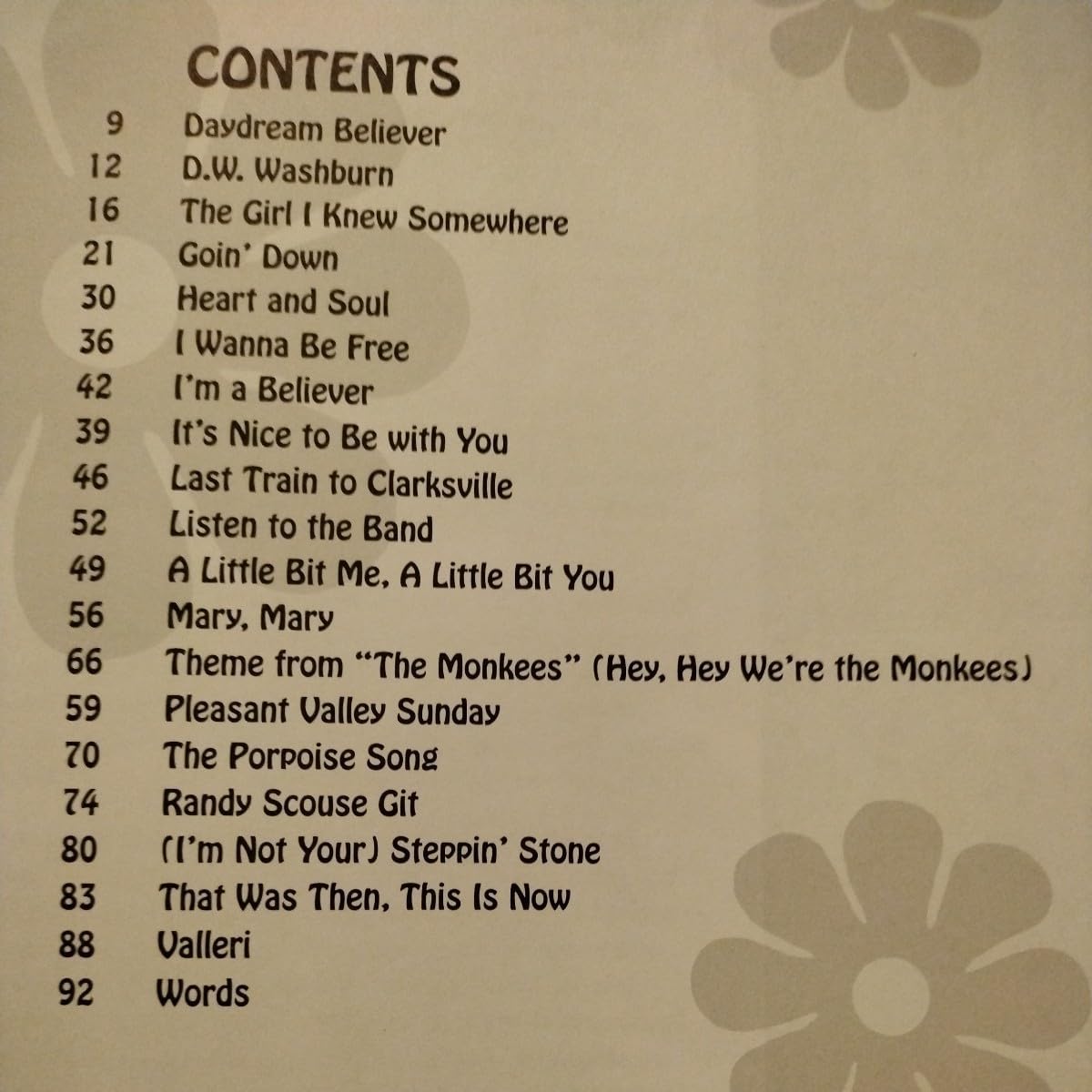 The Monkees sheet music piano vocals guitar chords imported sheet music waterproof packaging easy payment