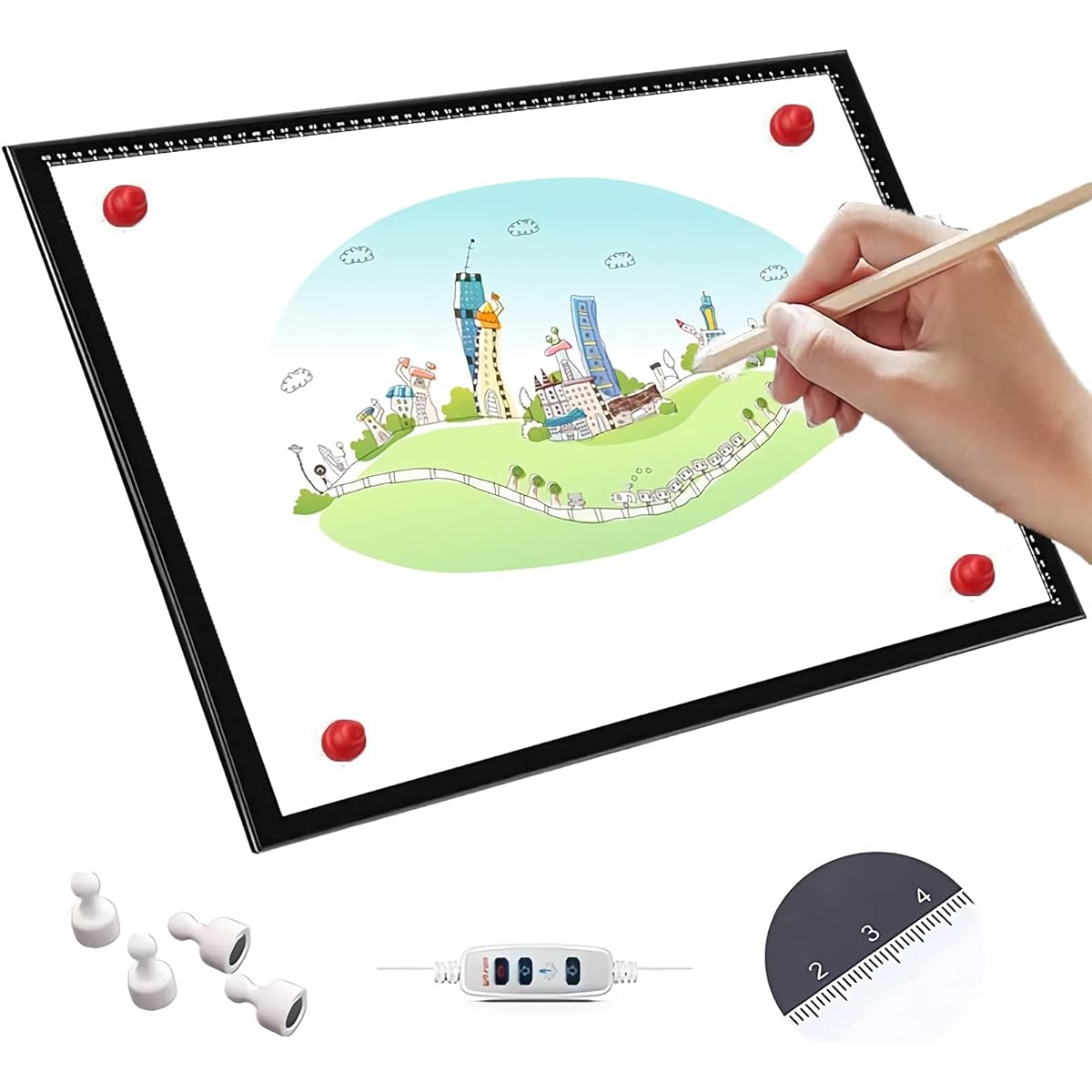 Tracing table A1 Tracing table 10-level dimming Light box 8mm ultra-thin High brightness Vision care Light table LED Professional artist/drawer/children Illustration/drafting/calligraphy/architectural design/copying/painting, A1