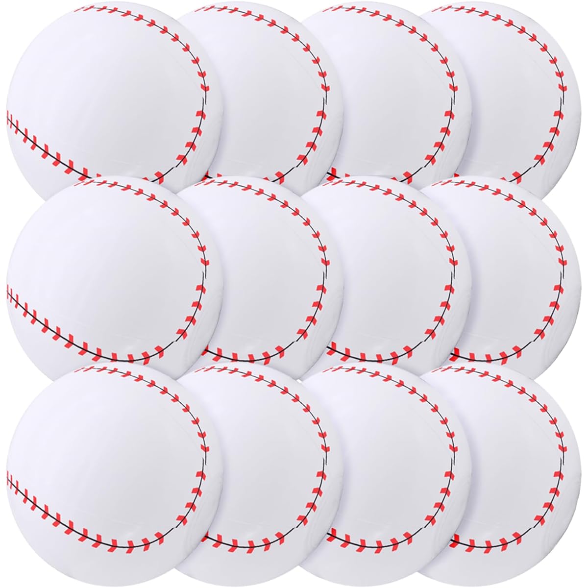 Lamnhin 9 Inch Baseball Beach Balls for Kids - 12 Pack Beach Balls Inflatable Baseballs Toys Inflatable Pool Beach Balls Bulk Baseball Party Decorations Tropical Theme Favors Supplies