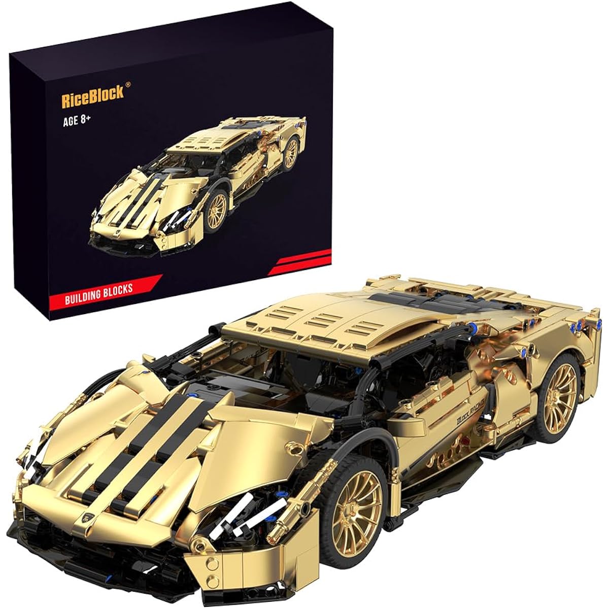 RiceBlock Car Building Kit, Collectible Sports Car Building Set for Adults/Teens/Kids, Great Gift for Motorsport Enthusiasts (1309 Pieces)