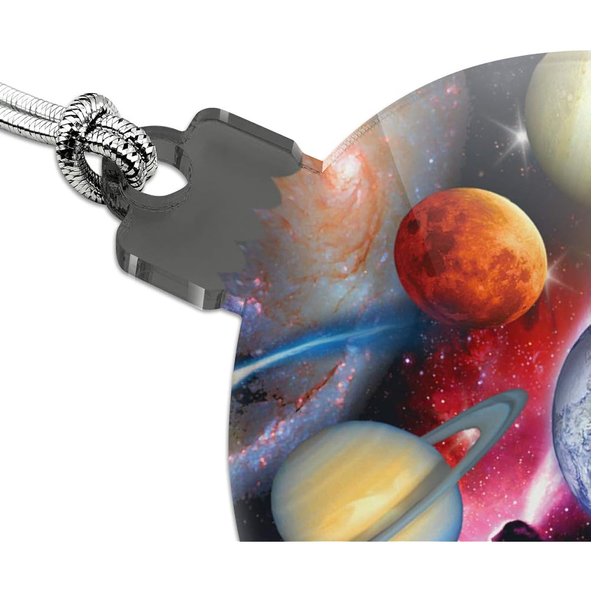 Solar System Planets Space Earth Saturn Jupiter Mars Acrylic Christmas Tree Holiday Ornament