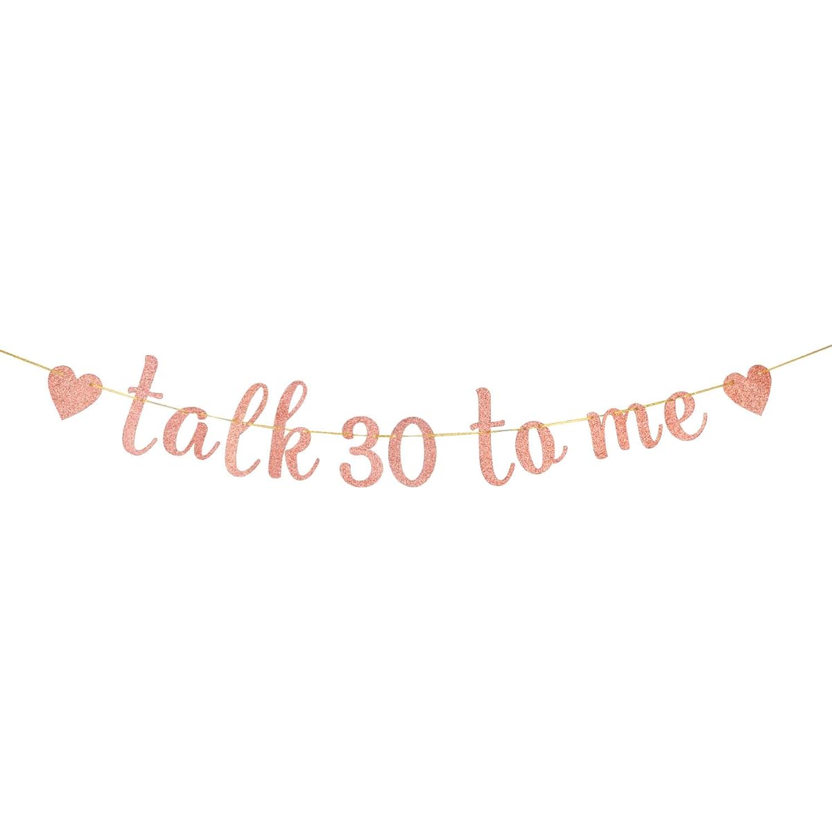 INNORU Glitter Talk 30 To Me Banner - 30th Birthday Celebration Sign - Celebrate 30th Party Bunting Decorations Rose Gold
