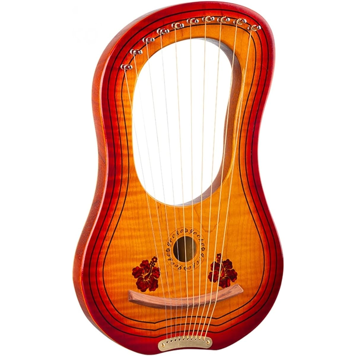 WowZza Adult Portable Wooden Harp String Music Tool Traditional Professional Lyra Harp Musical Instrument Lyra Harp/10 Strings