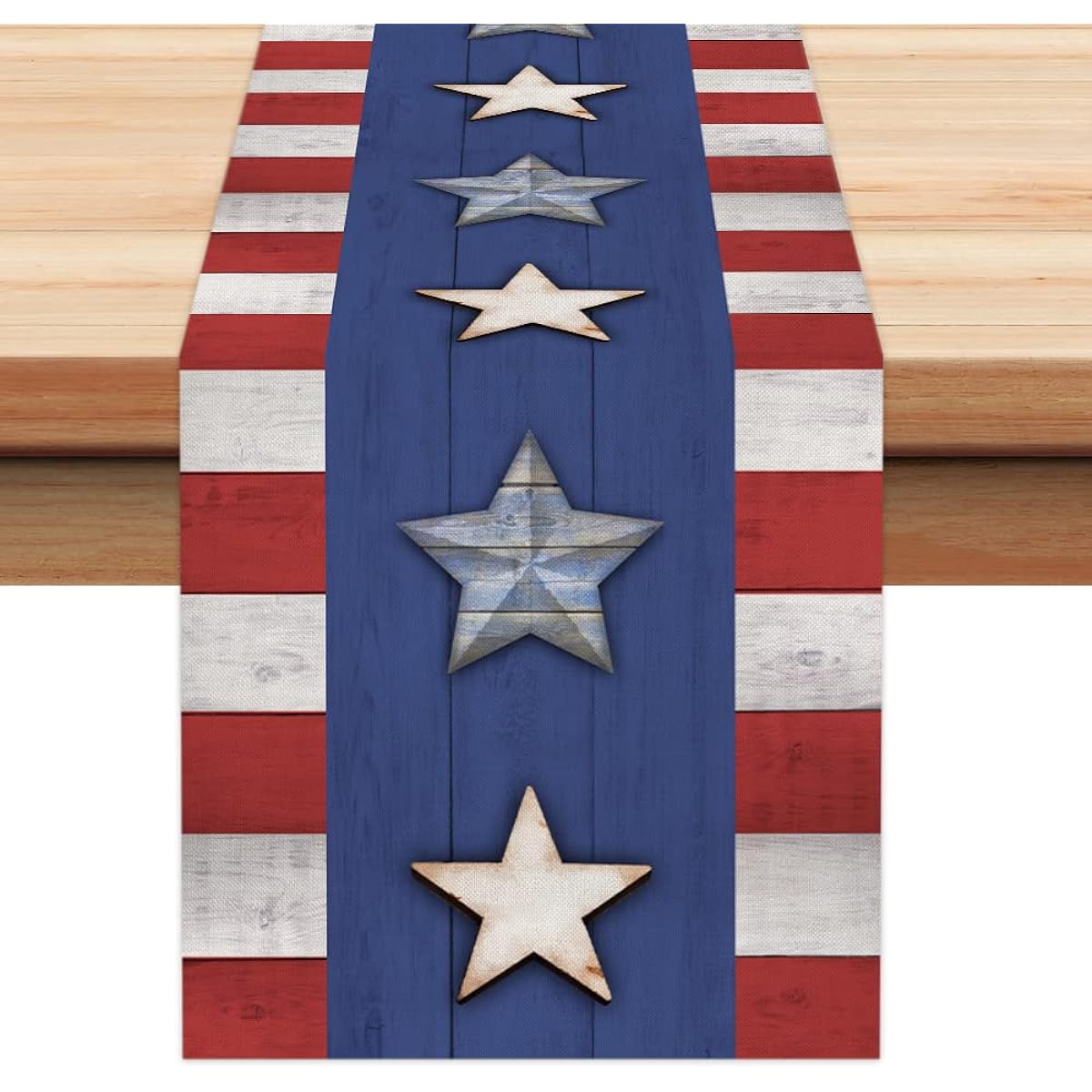 ARKENY AT205-108 4th of July Decoration Table Runner 13x108 Inch Memorial Day American Flag Stars and Stripes Patriotism America Freedom Liberty Independence Day Decor