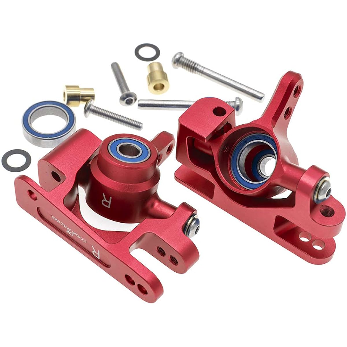 CODA RACING RC Alloy Caster Block & Steering Block & Rear Stub Axle Carrier Traxxas 1/10 4X4 Slash with Stamp for Rustler 4WD Replacement for Part 6837 6832 1952
