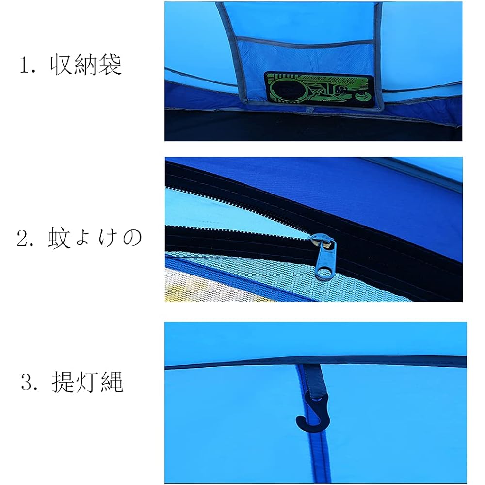 XND Tent, Automatic Camping Tent, Folding Tent, Camping Tent, One Pole Tent, Pop-up Tent, One-Touch Tent, Sunshade Tent, For 5-8 People, Large Space, Lightweight, Easy to Store, Convenient to Carry, Outdoor Equipment, Camping, Disaster Prevention, Beach