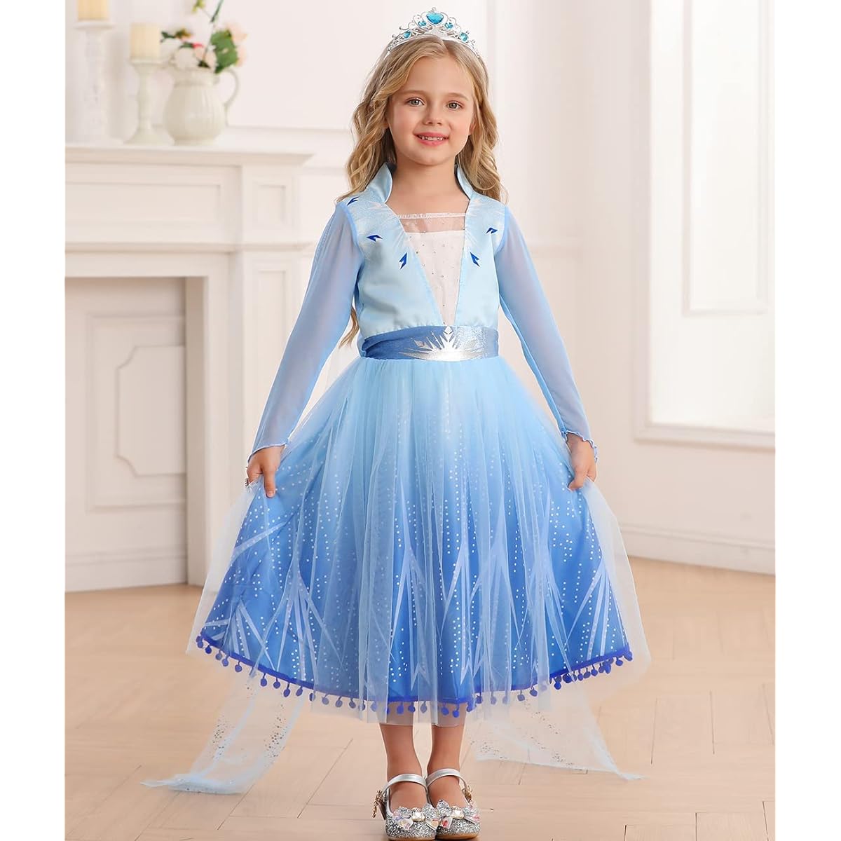 Luzlen Fur Princess Hooded Cape Cloak Costume Birthday Halloween Cosplay for Girls