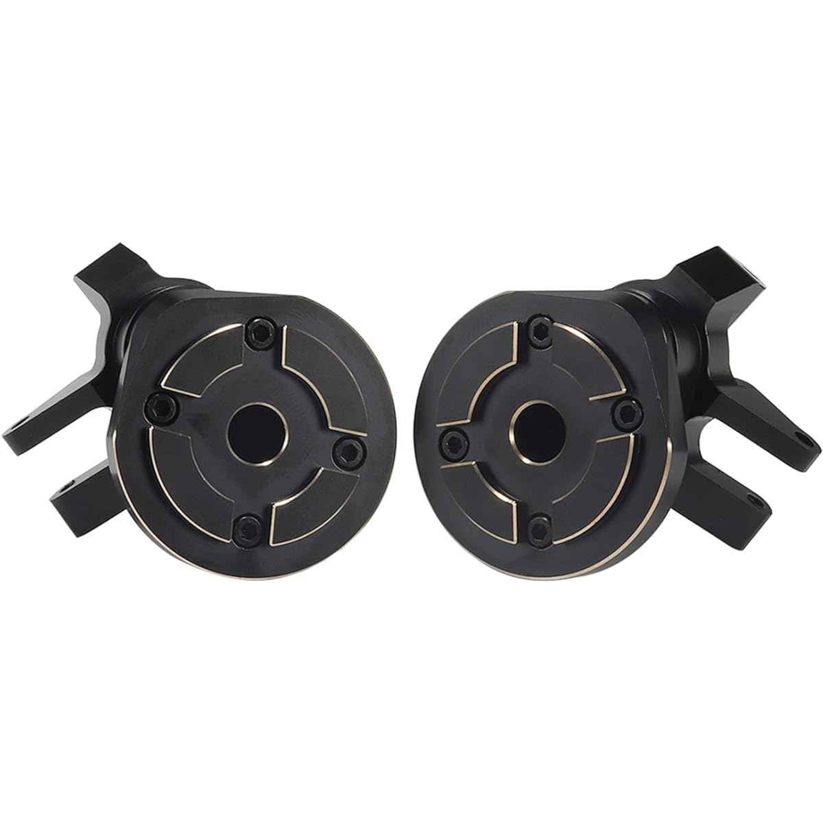 SCX10 III Brass Weight Black Brass Counterweight Steering Knuckle Portal Cover Set for 1/10 RC Crawler Capra SCX10 III AR45P Axle Housing (Steering Knuckle A & Portal Cover C (Left/Right))