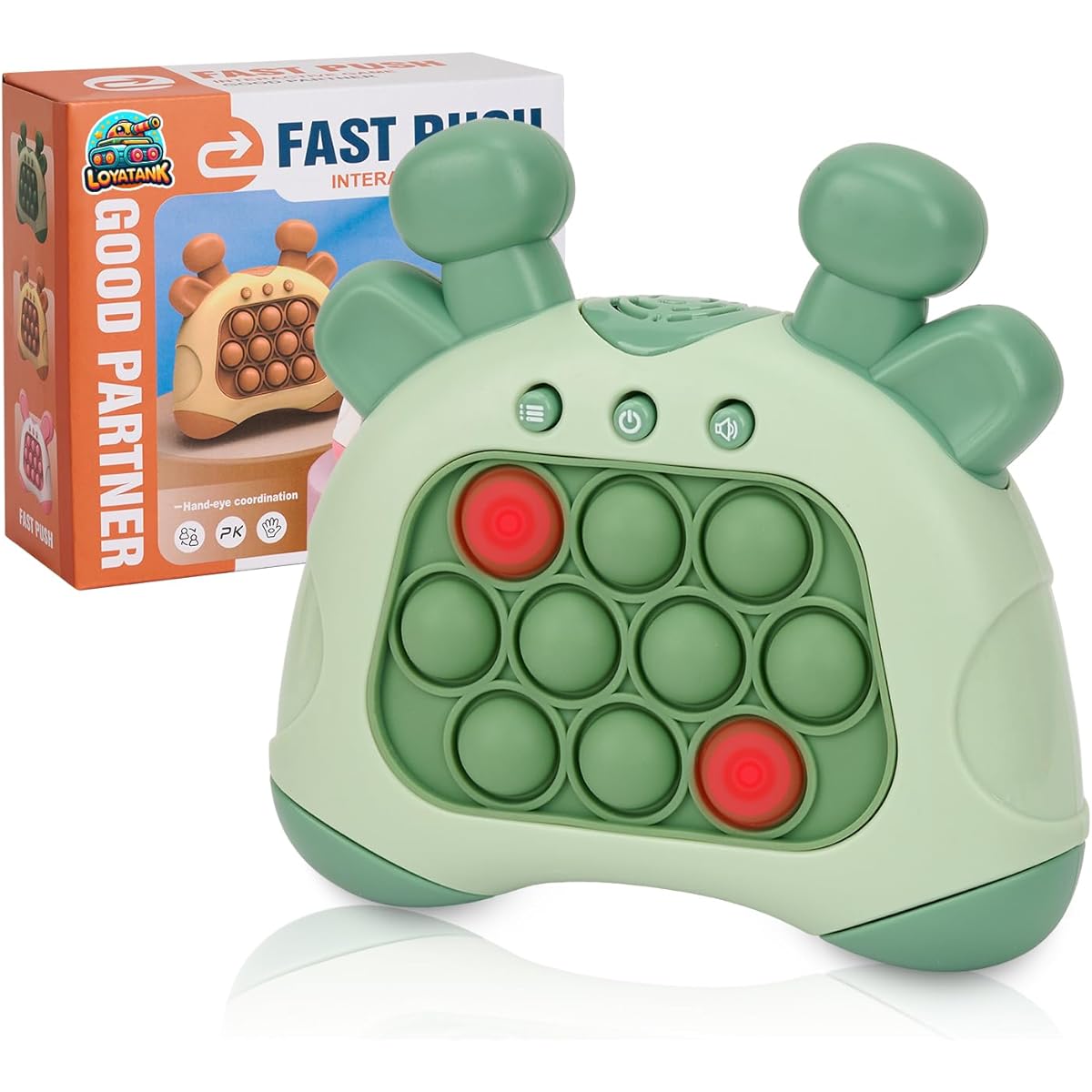 Light Up Pop Fidget Game - Sensory Toy for Kids and Adults - Push Bubble Pattern Pop Game - Stress Relief Gift (Green)